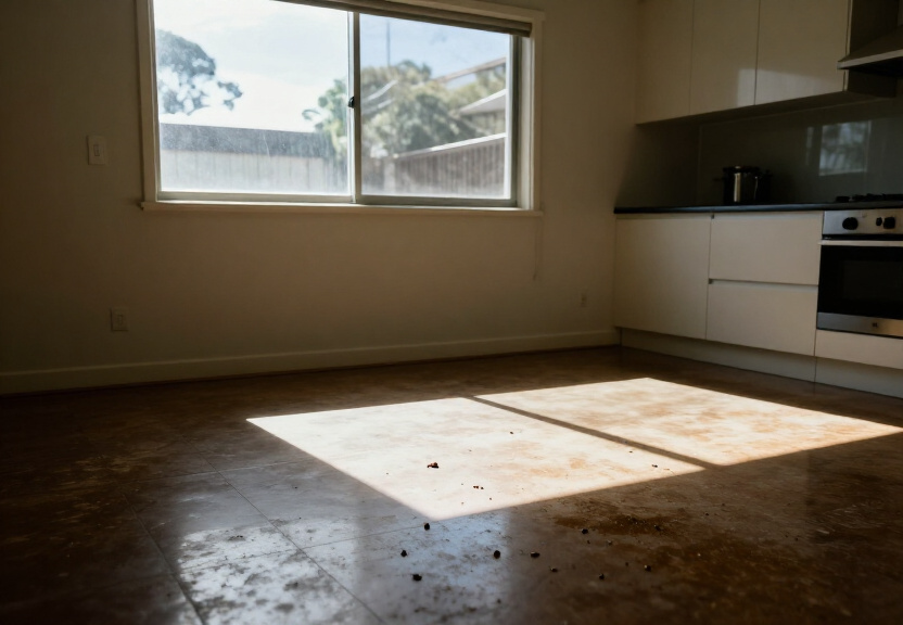 Cockroach infestation in a Potts Point apartment kitchen before treatment