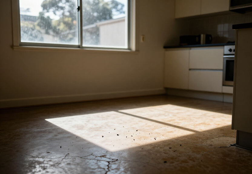 Rodent droppings and damage in a Potts Point restaurant storage area